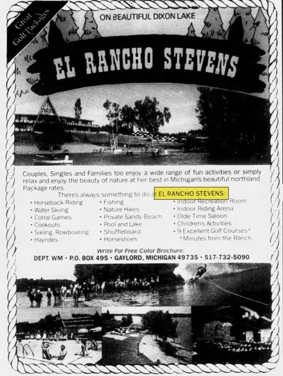 Sojourn Lakeside Resort (Gay El Rancho Ranch, El Rancho Stevens Ranch) - Jul 1991 Flyer